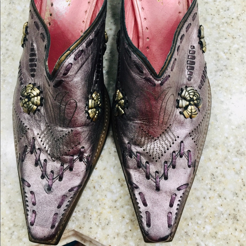 BCBGirls Mules slip on cowboy boots